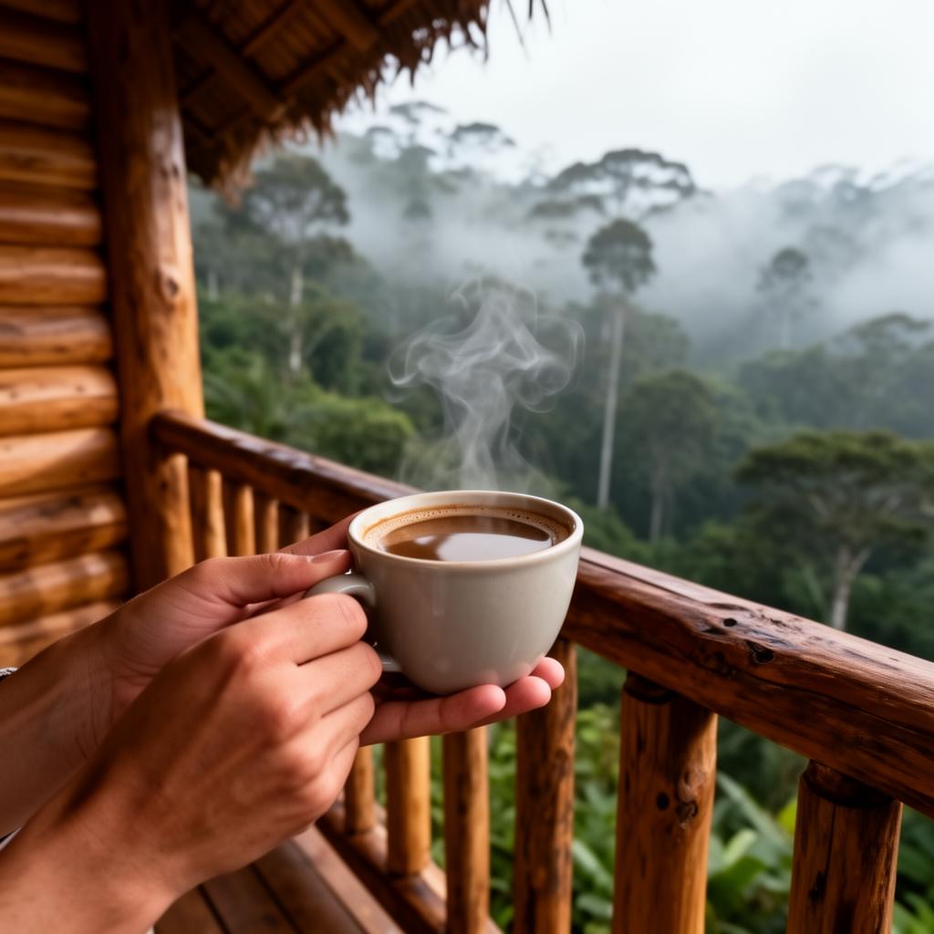 Morning coffee on the balcony